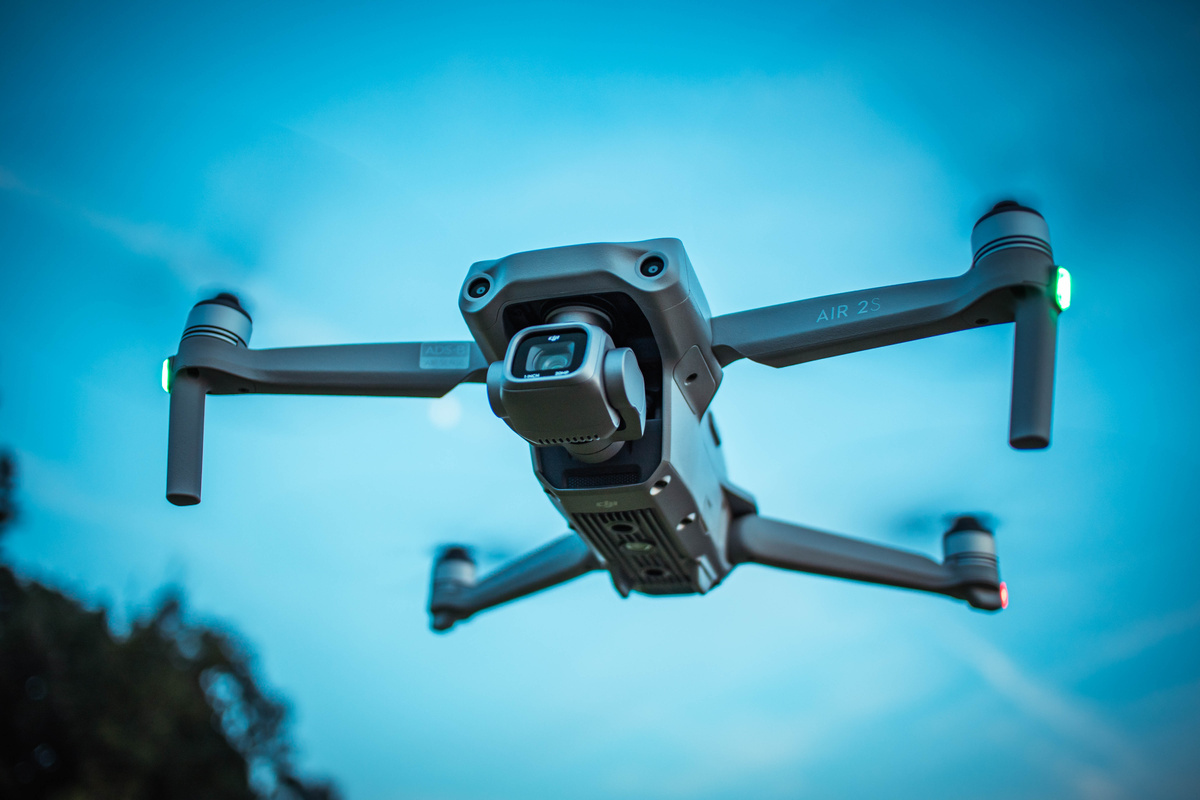 A Drone Camera Flying 